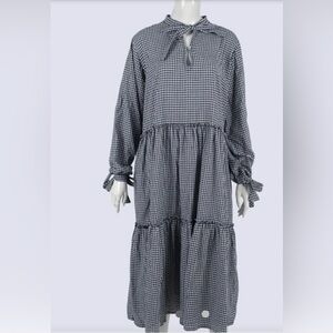 LJC designs linen gingham dress with pockets
